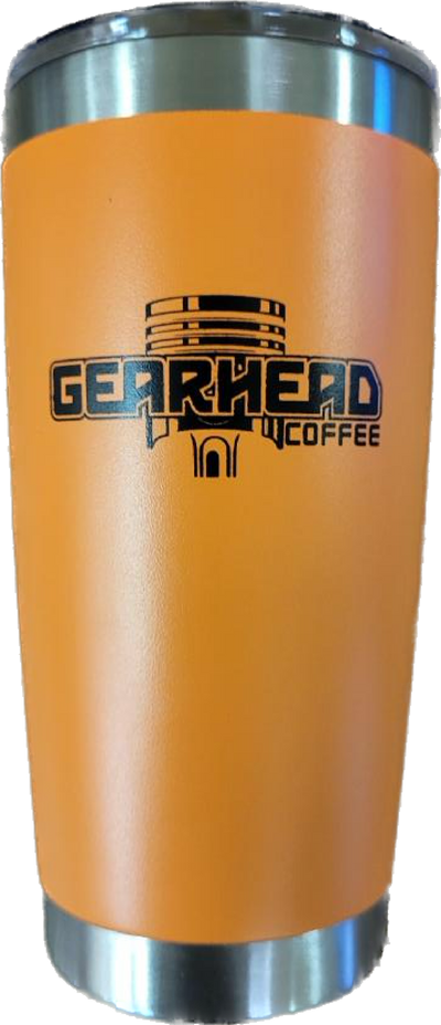 Gearhead Coffee 20 oz Steel/Orange tumbler